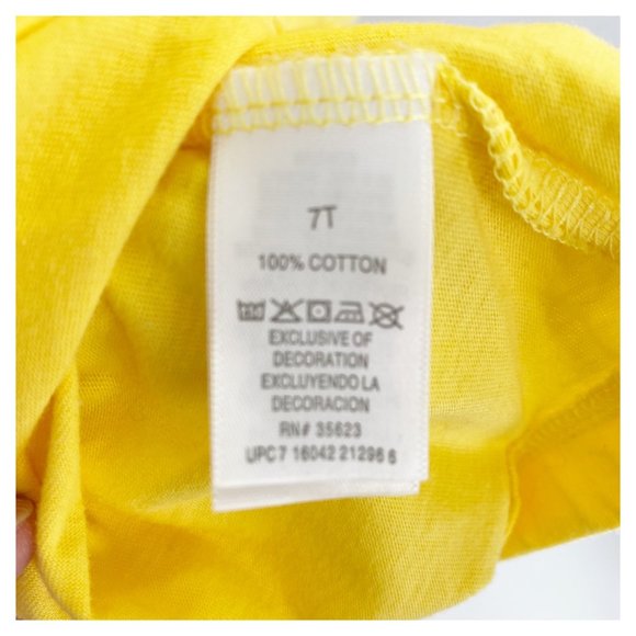 Bright yellow pullover drop waist dress 100% Cotton Size 7T - Picture 3 of 5